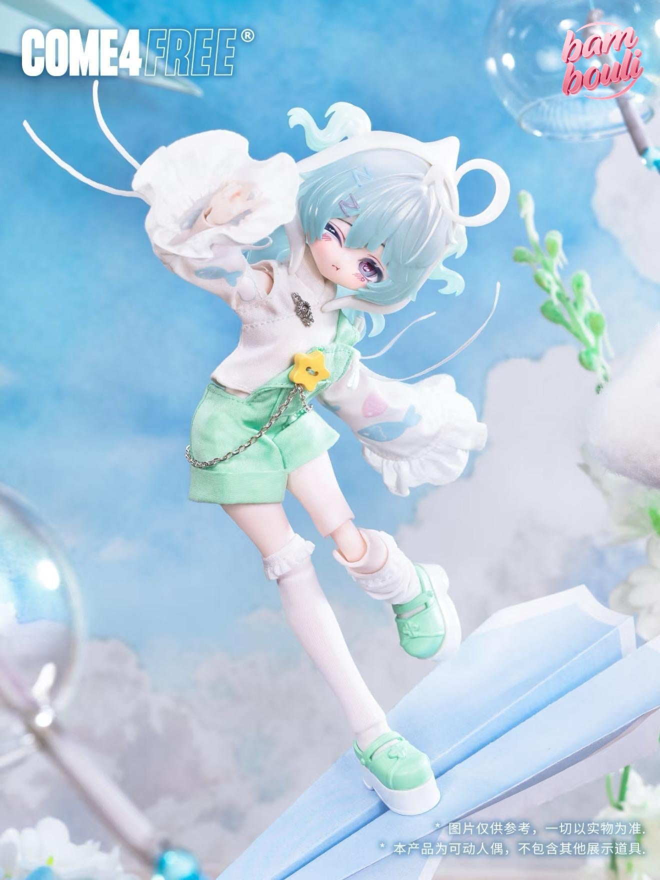 Minty V3 Fortune Sigh Oracle BJD Series Blind Box Figure - Mini Doll with Embroidery, Fortune Slips, Lucky Pendants