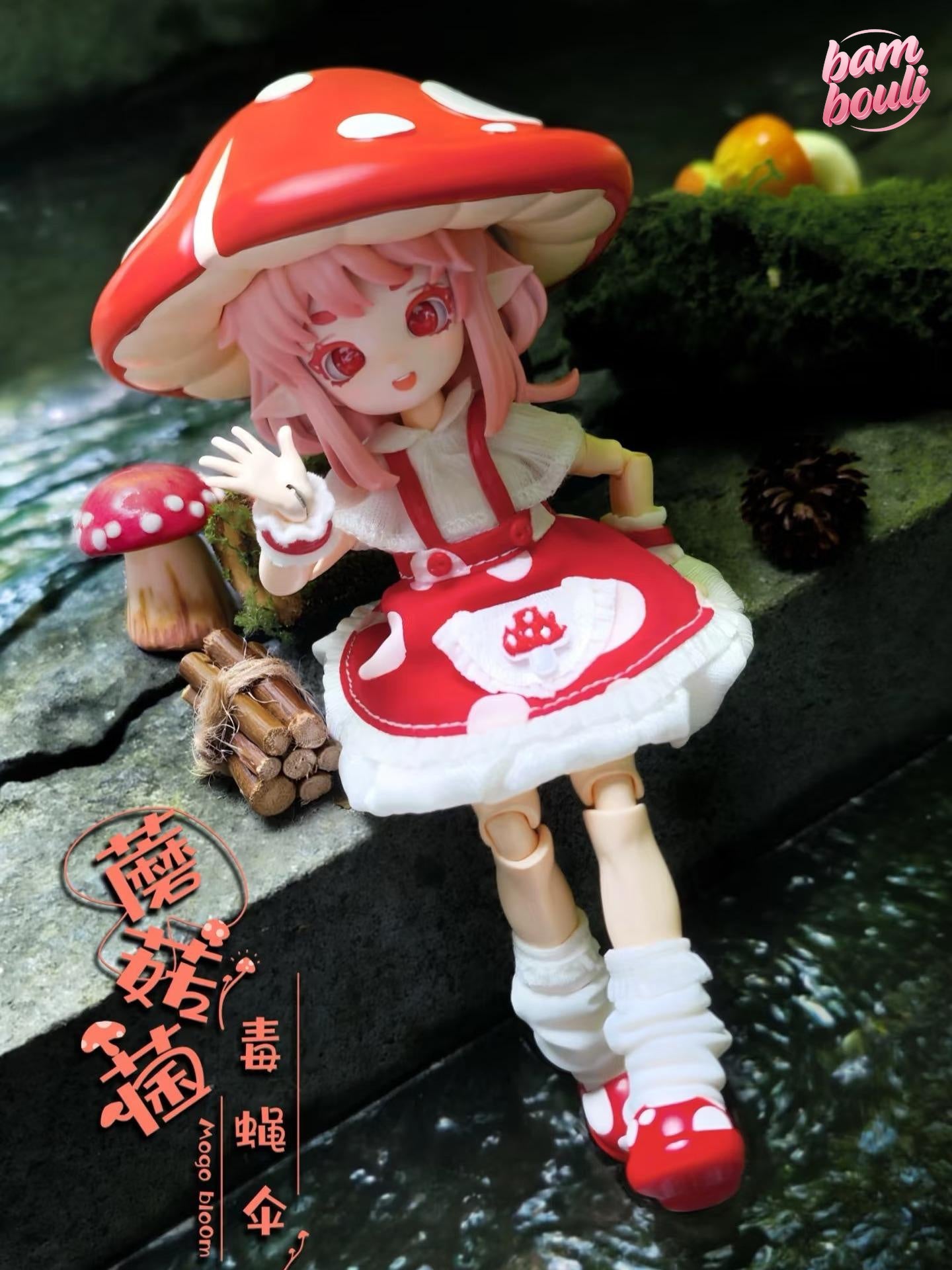Mushroom Mycelium Naming Series BJD Blind Box, 1/12 Cute Ball Jointed Blind Box Doll, 8.2 Inches Dress up Doll with Joints.